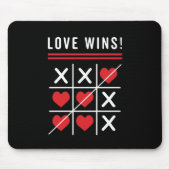 Tic Tac Toe Liebe gewinnt Geburtstag Valentinstag Mousepad (Vorne)