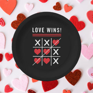 Tic Tac Toe Liebe gewinnt Geburtstag Valentinstag Pappteller