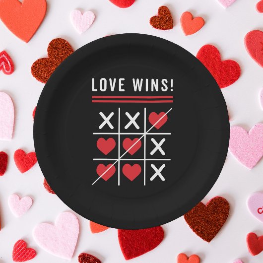 Tic Tac Toe Liebe gewinnt Geburtstag Valentinstag Pappteller