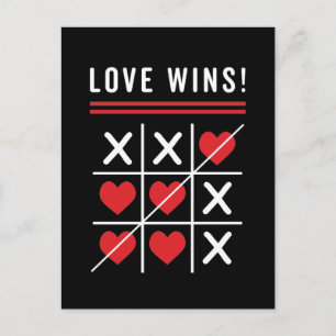 Tic Tac Toe Liebe gewinnt Geburtstag Valentinstag Postkarte