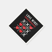 Tic Tac Toe Liebe gewinnt Geburtstag Valentinstag Serviette (Ecke)
