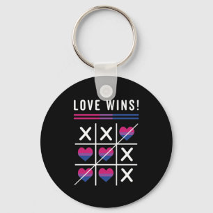 Tic Tac Toe Liebe gewinnt LGBTQ Bisexueller Stolz Schlüsselanhänger