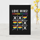 Tic Tac Toe Liebe gewinnt LGBTQ Gay Pride Karte (Gelbe Blume)