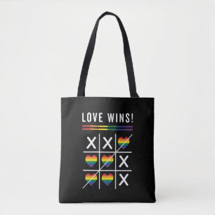 Tic Tac Toe Liebe gewinnt LGBTQ Gay Pride Tasche