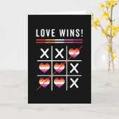Tic Tac Toe Liebe gewinnt LGBTQ Lesben Preis Karte (Gelbe Blume)
