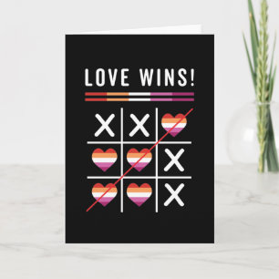 Tic Tac Toe Liebe gewinnt LGBTQ Lesben Preis Karte
