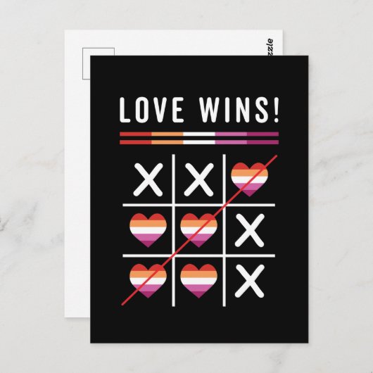 Tic Tac Toe Liebe gewinnt LGBTQ Lesben Preis Postkarte (Vorne/Hinten)