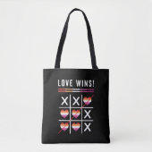 Tic Tac Toe Liebe gewinnt LGBTQ Lesben Preis Tasche (Vorderseite)