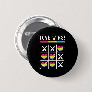 Tic Tac Toe Liebe gewinnt LGBTQ Pansexual Prix Button