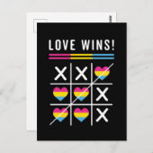 Tic Tac Toe Liebe gewinnt LGBTQ Pansexual Prix Postkarte (Vorne/Hinten)