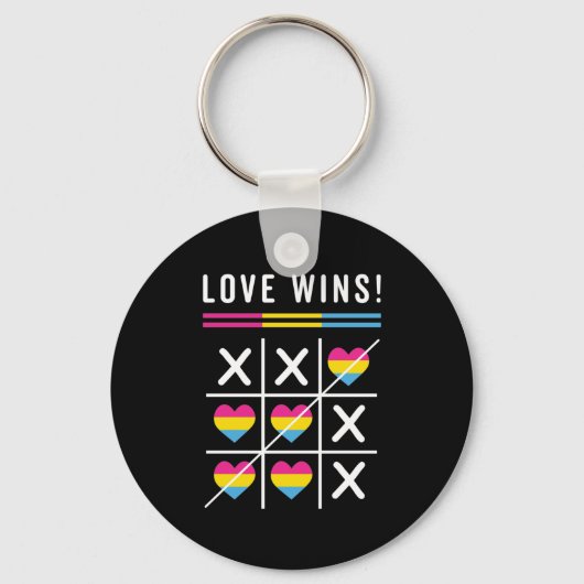 Tic Tac Toe Liebe gewinnt LGBTQ Pansexual Prix Schlüsselanhänger (Vorderseite)