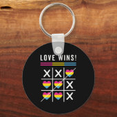 Tic Tac Toe Liebe gewinnt LGBTQ Pansexual Prix Schlüsselanhänger (Vorderseite)
