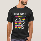 Tic Tac Toe Liebe gewinnt LGBTQ Pansexual Prix T-Shirt (Vorderseite)