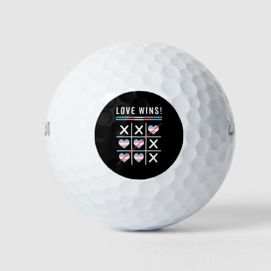 Tic Tac Toe Liebe gewinnt LGBTQ Transgender Pride Golfball (Vorderseite)