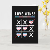 Tic Tac Toe Liebe gewinnt LGBTQ Transgender Pride Karte (Gelbe Blume)
