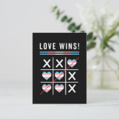 Tic Tac Toe Liebe gewinnt LGBTQ Transgender Pride Postkarte (Stehend Vorderseite)