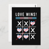 Tic Tac Toe Liebe gewinnt LGBTQ Transgender Pride Postkarte (Vorne/Hinten)