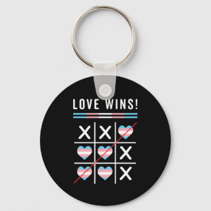 Tic Tac Toe Liebe gewinnt LGBTQ Transgender Pride Schlüsselanhänger