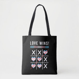 Tic Tac Toe Liebe gewinnt LGBTQ Transgender Pride Tasche