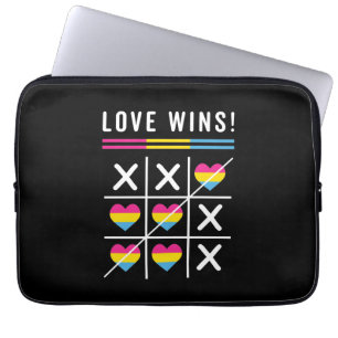 Tic Tac Toe Liebe siegt LGBTQ Pansexuelle Stolz Laptopschutzhülle