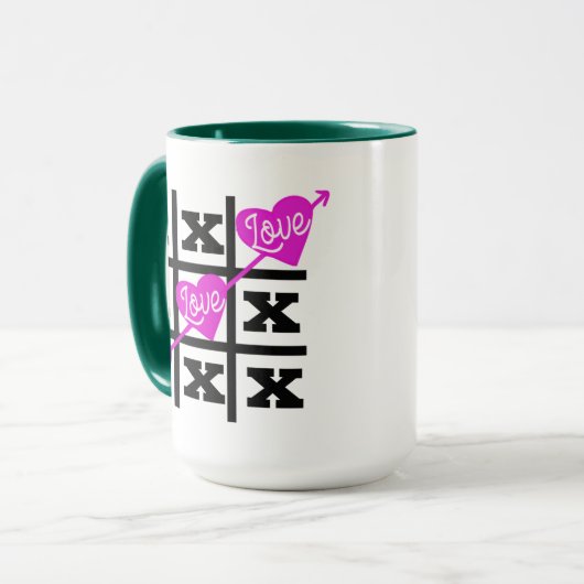 Tic Tac Toe Liebe Valentine's Day Geschenk Idee -  Tasse (Vorderseite Links)
