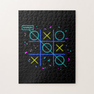 Tic Tac Toe Neon Retro Gewinner Glow Gamer Arcade Puzzle