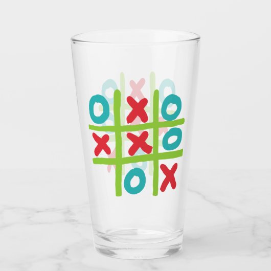 Tic-tac-toe Noughts and Crosses Glas (Vorderseite)