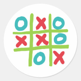 Tic-tac-toe Noughts and Crosses Runder Aufkleber