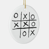 Tic Tac Toe Noughts und Crosses Keramik Ornament (Rechts)