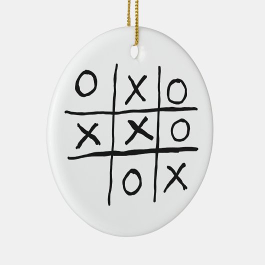 Tic Tac Toe Noughts und Crosses Keramik Ornament (Rechts)