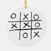 Tic Tac Toe Noughts und Crosses Keramik Ornament (Vorne)