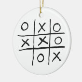 Tic Tac Toe Noughts und Crosses Keramik Ornament (Links)