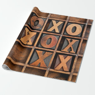 Tic-Tac-Toe oder Noughts and Crosses Spiel - vinta Geschenkpapier