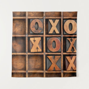 tic-tac-toe oder Noughts and crossgame - Vintag Wandteppich