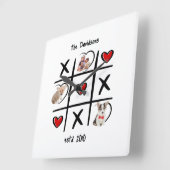 Tic-Tac-Toe Personalisierte Foto Square Uhr (Winkel)