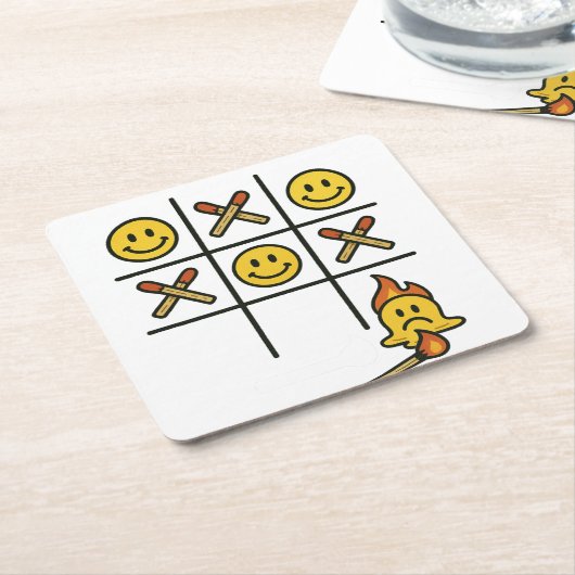 Tic Tac Toe Rechteckiger Pappuntersetzer (angewinkelt)