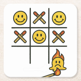 Tic Tac Toe Rechteckiger Pappuntersetzer