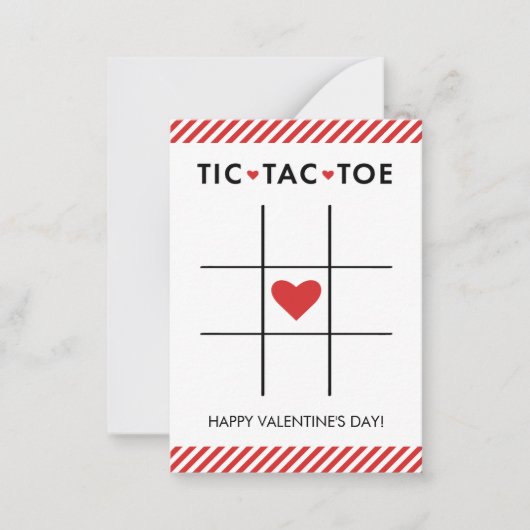 Tic Tac Toe Valentine Card, Kinderschule Mitteilungskarte (Vorderseite)