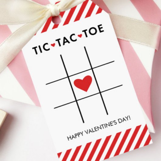 Tic Tac Toe Valentine, Kinderschule Geschenkanhänger