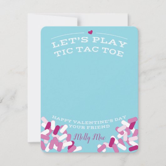 Tic Tac Toe Valentines Einladung (Vorderseite)