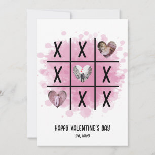 Tic Tac Toe Valentinsfoto Feiertagskarte