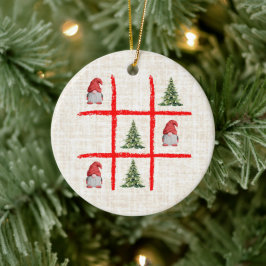 Tic Tac Toe Weihnachtsbäume – Cozy Linen Skandinav Keramik Ornament