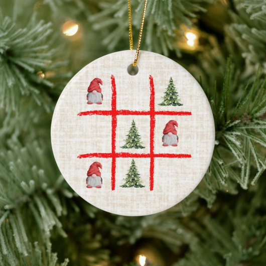 Tic Tac Toe Weihnachtsbäume – Cozy Linen Skandinav Keramik Ornament (Baum)