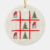Tic Tac Toe Weihnachtsbäume – Cozy Linen Skandinav Keramik Ornament (Vorne)
