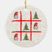 Tic Tac Toe Weihnachtsbäume – Cozy Linen Skandinav Keramik Ornament (Hinten)