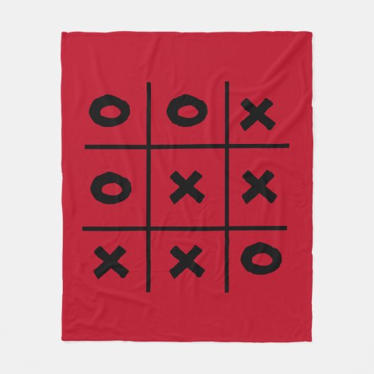 Tic Tac Toe XO Game Holiday Red Fleece Blankon (Vorderseite)