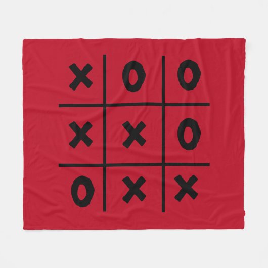 Tic Tac Toe XO Game Holiday Red Fleece Blankon (Vorderseite (Horizontal))