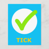 TICK Flashcard für Initial T 1 Syllable Word (Vorderseite)
