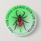 Tick Lyme Disease Awareness Button (Vorderseite)