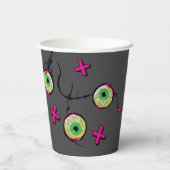 Tick oder Leckerei! Funky Beängstigend Niedlich Sp Pappbecher (Rückseite)